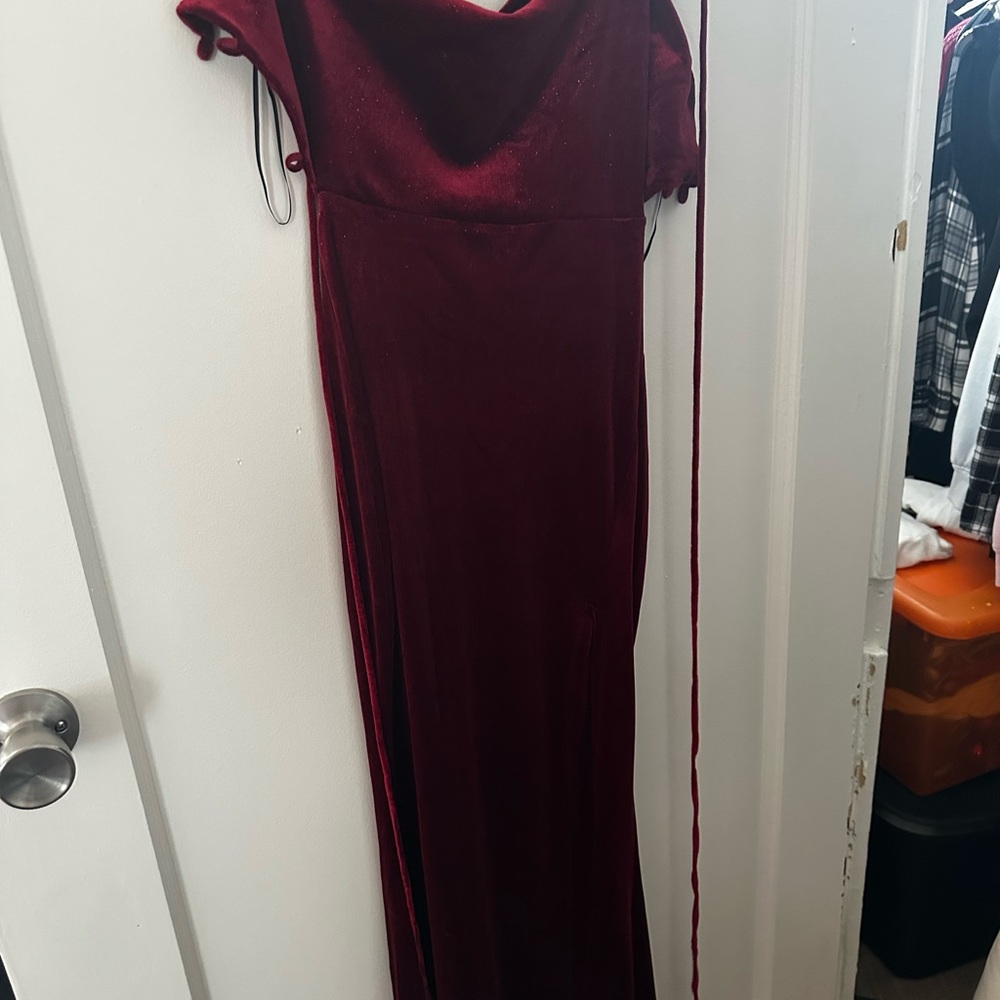 Windsor Deep Red Velvet Maxi Dress
